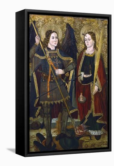 St Michael and Engracia, C1489-C1513-Juan de la Abadia the Younger-Framed Stretched Canvas