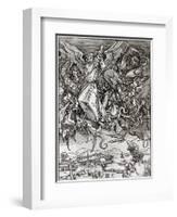 St. Michael and the Dragon, from a Latin Edition, 1511-Albrecht Dürer-Framed Giclee Print