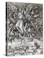 St. Michael and the Dragon, from a Latin Edition, 1511-Albrecht Dürer-Stretched Canvas