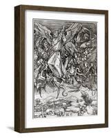 St. Michael and the Dragon, from a Latin Edition, 1511-Albrecht Dürer-Framed Giclee Print