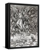 St. Michael and the Dragon, from a Latin Edition, 1511-Albrecht Dürer-Framed Stretched Canvas