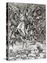 St. Michael and the Dragon, from a Latin Edition, 1511-Albrecht Dürer-Stretched Canvas