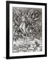 St. Michael and the Dragon, from a Latin Edition, 1511-Albrecht Dürer-Framed Giclee Print