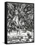 St. Michael Fighting the Dragon, 1498 (Woodcut)-Albrecht Dürer-Framed Stretched Canvas