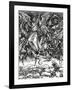 St. Michael Fighting the Dragon, 1498 (Woodcut)-Albrecht Dürer-Framed Giclee Print