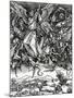 St. Michael Fighting the Dragon, 1498 (Woodcut)-Albrecht Dürer-Mounted Giclee Print