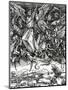 St. Michael Fighting the Dragon, 1498 (Woodcut)-Albrecht Dürer-Mounted Premium Giclee Print