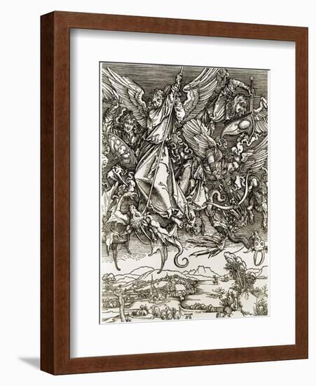 St. Michael Fighting the Dragon-Albrecht Dürer-Framed Giclee Print