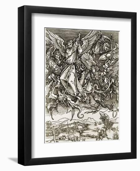 St. Michael Fighting the Dragon-Albrecht Dürer-Framed Giclee Print