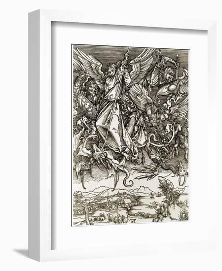 St. Michael Fighting the Dragon-Albrecht Dürer-Framed Giclee Print