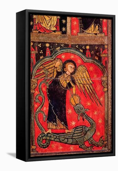 St. Michael Fighting the Dragon-null-Framed Stretched Canvas