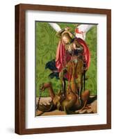 St. Michael Killing the Dragon-Josse Lieferinxe-Framed Giclee Print