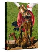 St. Michael Killing the Dragon-Josse Lieferinxe-Stretched Canvas