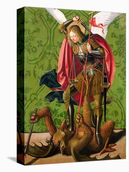 St. Michael Killing the Dragon-Josse Lieferinxe-Stretched Canvas