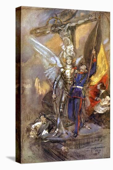 St Michael of Belgium by JJ Shannon-James Jebusa Shannon-Stretched Canvas