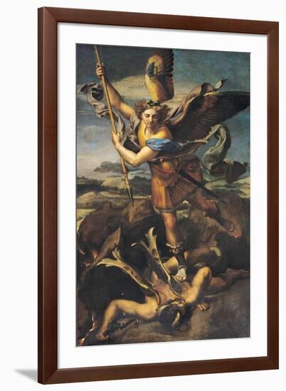 St. Michael Overwhelming the Demon, 1518-Raphael-Framed Giclee Print