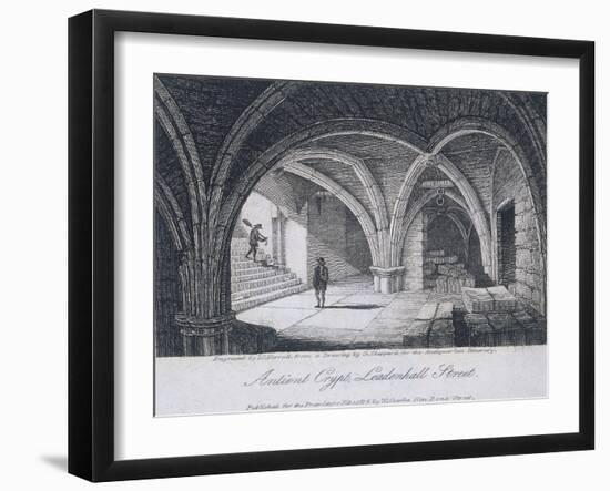 St Michael's Crypt, Aldgate, London, 1816-JC Varrall-Framed Giclee Print