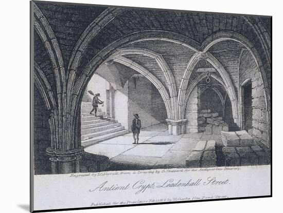 St Michael's Crypt, Aldgate, London, 1816-JC Varrall-Mounted Giclee Print