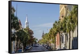 St. Michael's Episcopal Church on Broad Street, Charleston, South Carolina.-Michael DeFreitas-Framed Stretched Canvas