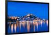 St. Michael's Fortress and Sibenik Harbour, Sibenik, Dalmatian Coast, Croatia-Neil Farrin-Framed Photographic Print