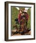 St Michael Slaying Dragon, by Josse Lieferinxe-null-Framed Giclee Print