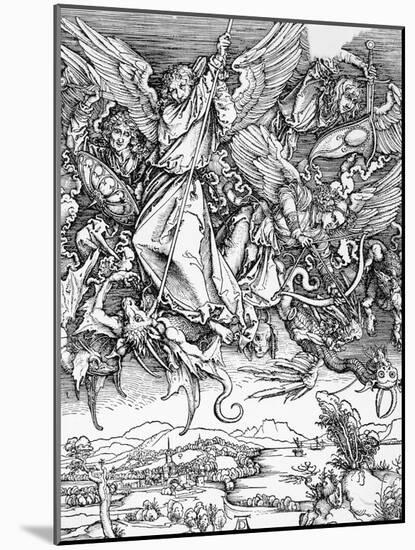 St. Michael Slaying the Dragon by Albrecht Durer-null-Mounted Giclee Print