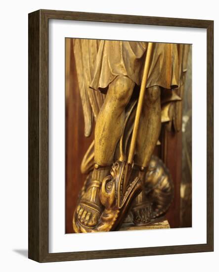 St. Michael Slaying the Dragon, Sainte-Marie Des Batignolles Church, Paris, France, Europe-Godong-Framed Photographic Print