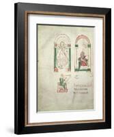 St. Michael, St. Augustine Writing and St. David Playing the Harp, 'saint Augustin Super Psalmos-null-Framed Giclee Print