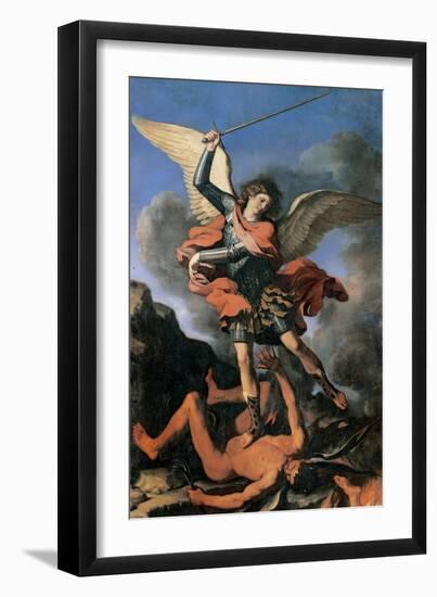 St. Michael the Archangel-il Guercino-Framed Art Print