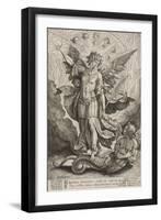 St Michael Triumphing over the Dragon, 1584-Hieronymus Wierix-Framed Premium Giclee Print
