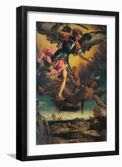 St Michael Vanquishing the Devil-Bonifacio Veronese-Framed Premium Giclee Print