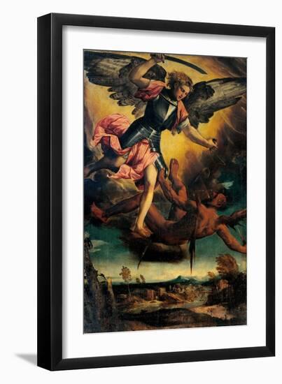 St. Michael Vanquishing the Devil-Bonifacio de Pitati-Framed Art Print