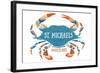 St. Michaels, Maryland - Blue Crab - Watercolor-Lantern Press-Framed Art Print