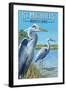 St. Michaels, Maryland - Blue Herons-Lantern Press-Framed Art Print