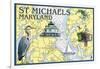 St. Michaels, Maryland - Nautical Chart-Lantern Press-Framed Art Print