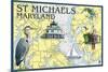 St. Michaels, Maryland - Nautical Chart-Lantern Press-Mounted Premium Giclee Print