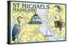 St. Michaels, Maryland - Nautical Chart-Lantern Press-Stretched Canvas
