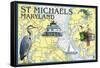 St. Michaels, Maryland - Nautical Chart-Lantern Press-Framed Stretched Canvas