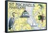 St. Michaels, Maryland - Nautical Chart-Lantern Press-Framed Stretched Canvas