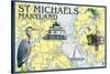 St. Michaels, Maryland - Nautical Chart-Lantern Press-Stretched Canvas