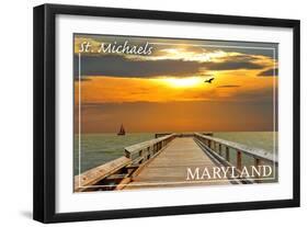 St. Michaels, Maryland - Sunset-Lantern Press-Framed Art Print