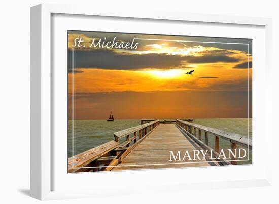St. Michaels, Maryland - Sunset-Lantern Press-Framed Art Print