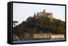 St. Michaels Mount, Cut Off from Marazion at High Tide, Cornwall, England, United Kingdom, Europe-Simon Montgomery-Framed Stretched Canvas