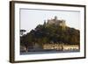 St. Michaels Mount, Cut Off from Marazion at High Tide, Cornwall, England, United Kingdom, Europe-Simon Montgomery-Framed Photographic Print