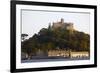 St. Michaels Mount, Cut Off from Marazion at High Tide, Cornwall, England, United Kingdom, Europe-Simon Montgomery-Framed Photographic Print