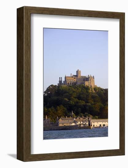 St. Michaels Mount, Cut Off from Marazion at High Tide, Cornwall, England, United Kingdom, Europe-Simon Montgomery-Framed Photographic Print