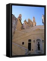 St. Michel Church, Menton, Alpes-Maritimes, Cote D'Azur, Provence, French Riviera, France-Sergio Pitamitz-Framed Stretched Canvas