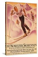 St. Moritz Ski Run, 1928-null-Stretched Canvas