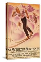 St. Moritz Ski Run, 1928-null-Stretched Canvas