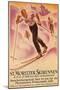St. Moritz Ski Run, 1928-null-Mounted Premium Giclee Print